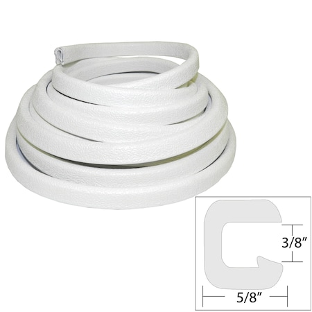 Taco Marine Flexible Vinyl Trim - " Opening x "W x 25'L - White V30-1312W25-1